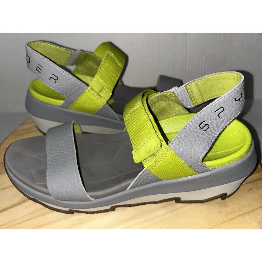 Spyder Women's  9.5 Sandals Gray /Green Campie Sporty Wedge, Rebound Technology